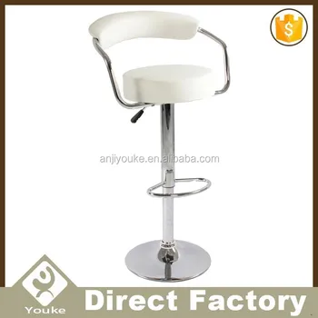 Leisure Chrome Base White Leather Bar Stool High Chair For Leisure Chrome Base White Leather Bar Stool High Chair For