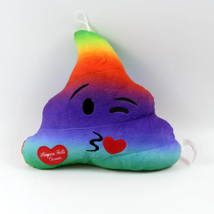 rainbow poop emoji pillow justice