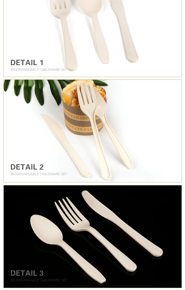 Shantou Europe-Pack manufacture cornstarch plastic biodegradable disposable customized cutlery