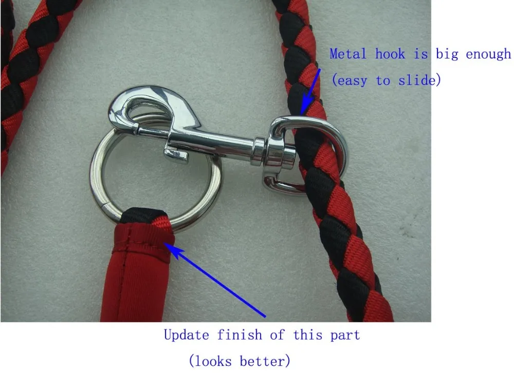 3/8" Dia. Read And Black Dog Leash That Goes Around Waist For Medium