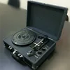 converting vinyl to mp3 built-in battery Bluetooth jean cloth finish coating retro style turntable player