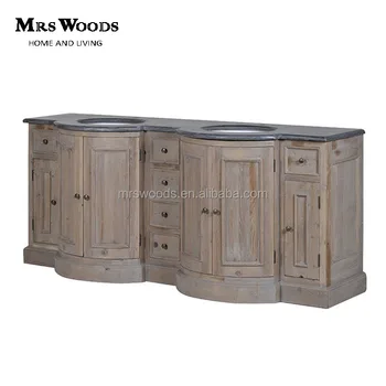 Curved Double Vanity Rustic Reclaimed Wood Bathroom Cabinet View Reclaimed Wood Bathroom Cabinet Mrs Wood Product Details From Ningbo Mrs Woods Home Furnishings Co Ltd On Alibaba Com