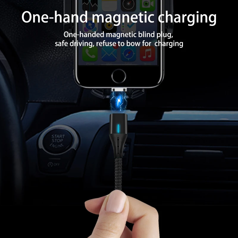 2019 wholesale cell phone accessories magnetic usb cable micro cable on-stock fast charging phone adapter ios/usb c data cable