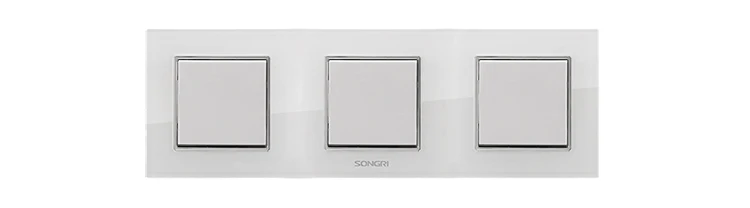 Songri residential white 3 gang 1 way light european wall switch triple