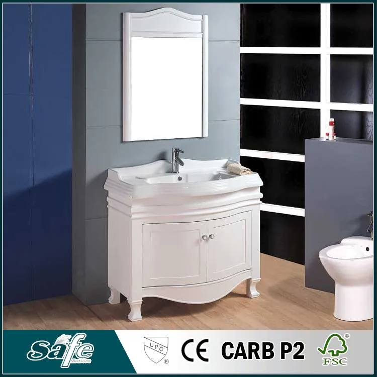 Elegant Design Vanity Cabinet Curved Bathroom Furniture View