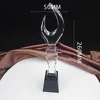 Individual Crystal Block Trophy Award Souvenir Gifts With Black Base