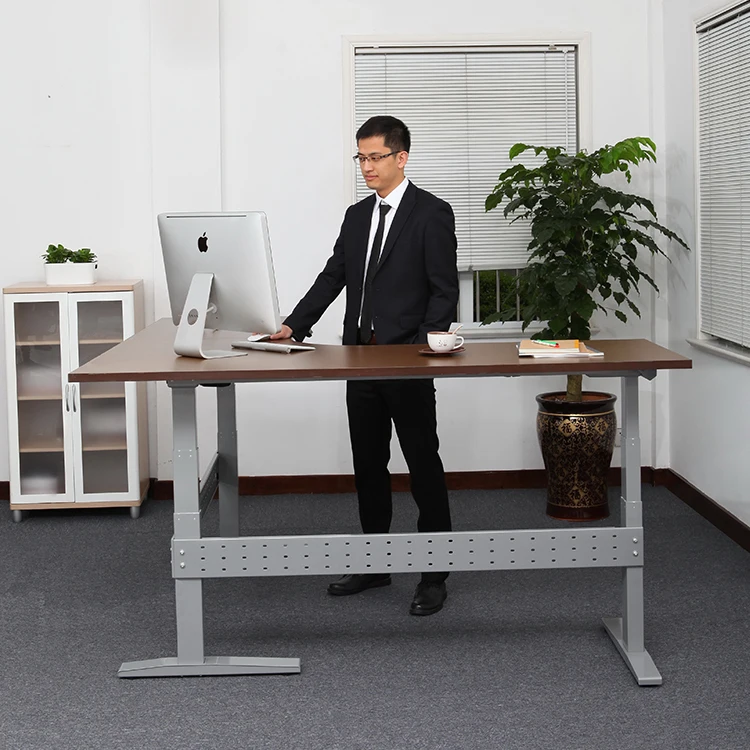 Lshape Executive Office Furniture Height Adjustable Sit Stand Desk