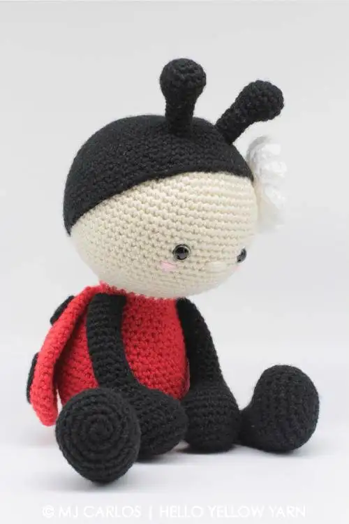 Crochê Bebê Artesanal Adorável Joaninha Chocalho Brinquedo Boneca Presentes 3 Móbiles e chocalhos para bebês