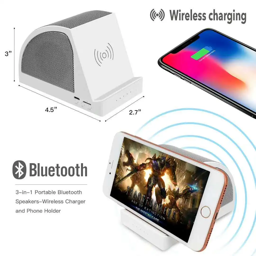 New Arrivals Wireless Charger Speaker Qi Wireless Speaker With Power Bank - ANKUX.COM