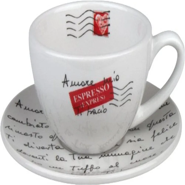 12 Piece Set Amore Espresso Demitasse Coffee Cup /& Saucer