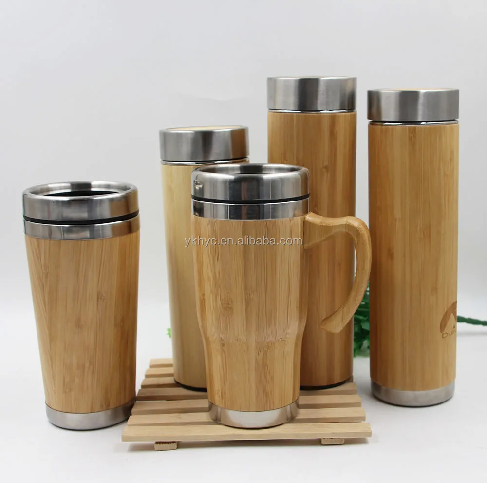 Personalized Bamboo Tea Tumbler Thermos With Infuser And Strainer