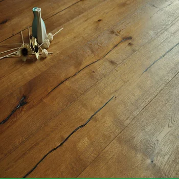 Knotty Distressed Cheap Rustic Floor Oak Click Wood Floor White