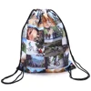 Digital printing drawstring bundle pocket storage rope shopping backpack