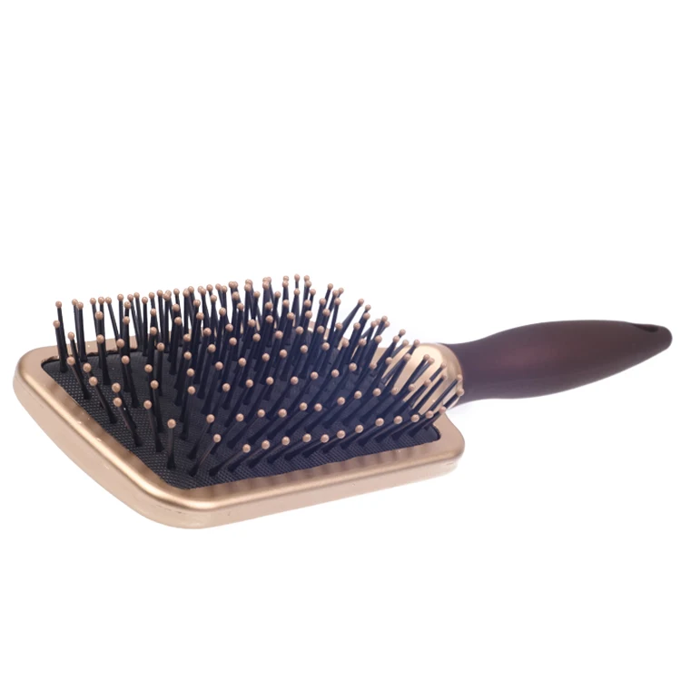 EUREKA 9594CEG-BR Large Square Paddle Cushion Hair Brush for All Hair Types Ball-Tip Nylon Pins Small Hairbrush