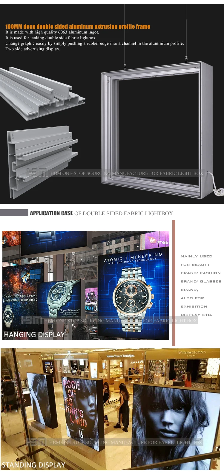 Thickened Double-sided Aluminum Frame Sign Board Advertising Frameless ...