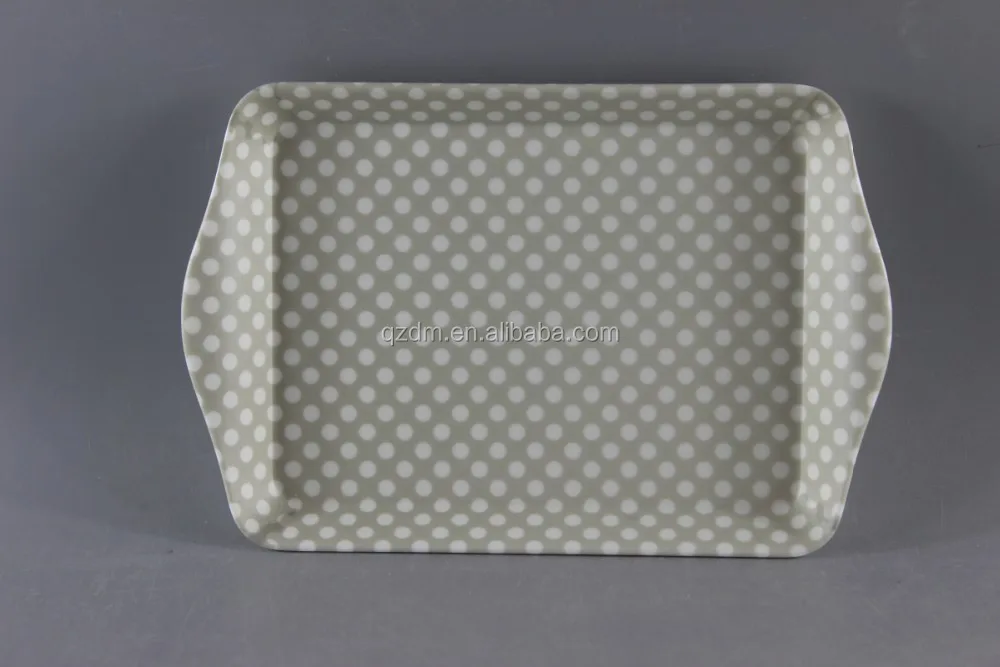 2 Handle Melamine Small Tray 8 Inch