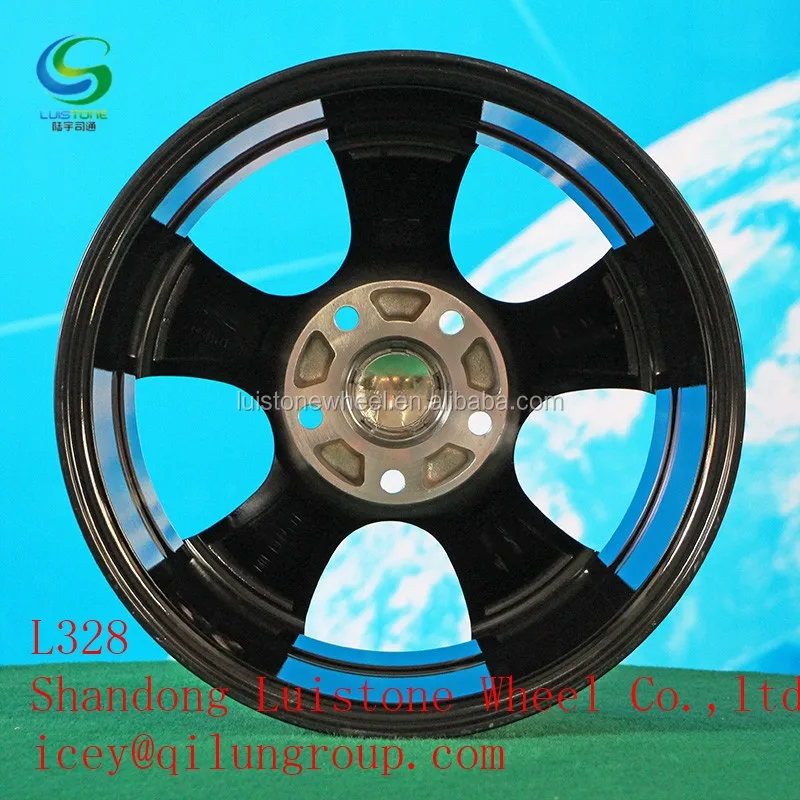 14 15 16 17inch 4/5 Holes Black Machined Alloy Aluminum Aftermarket Car