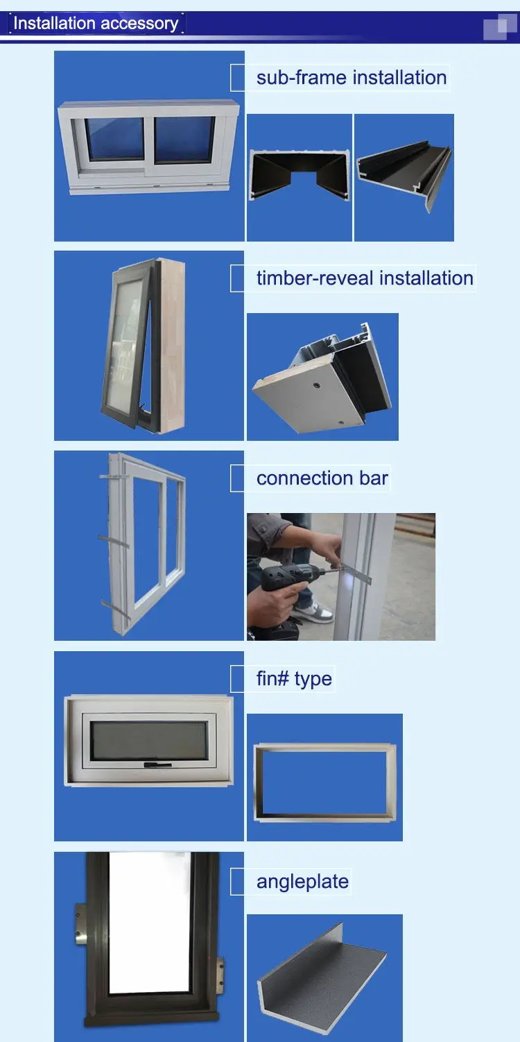AS2047 NFRC AAMA NAFS NOA standard double glass thermal break aluminium folding exterior door
