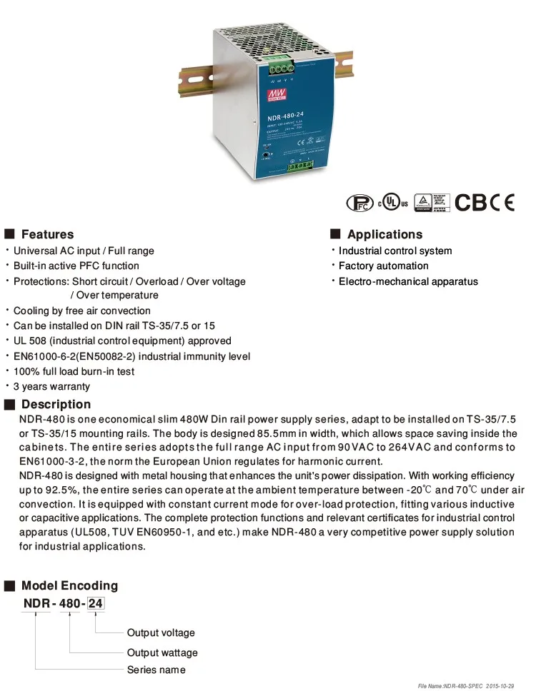 Ndr mean well. Блок питания NDR 480. Блок питания meanwell NDR 480-24. Mean well NDR-480. NDR 480-24 mean well.