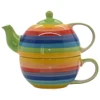 Rainbow Striped Ceramic Tea for One Set