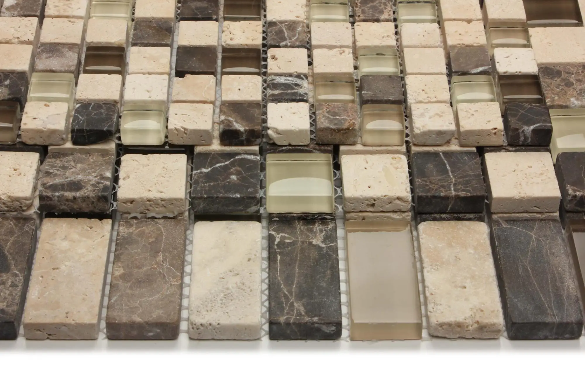 1*2 chip size square stone mosaic for room decoration