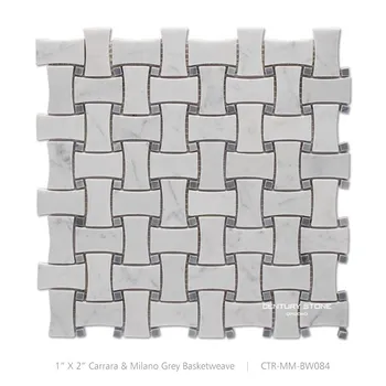Dog Bone Design Mugworth Blue And White Carrara Marble Mosaic Basket Dog Bone Design Mugworth Blue And White Carrara Marble Mosaic Basket Weave Tile For Floor