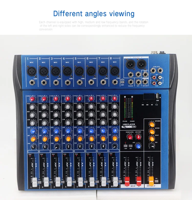 Professional 4/6/8/12/16 Channel Mixer Sound From China Audio Mixer