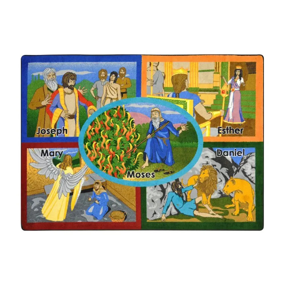 Kid Essentials - Inspirational Area Rugs Bible Stories Rug - 7'8"" x 10'9"" Rectangle - Multi Toys Christmas Gift