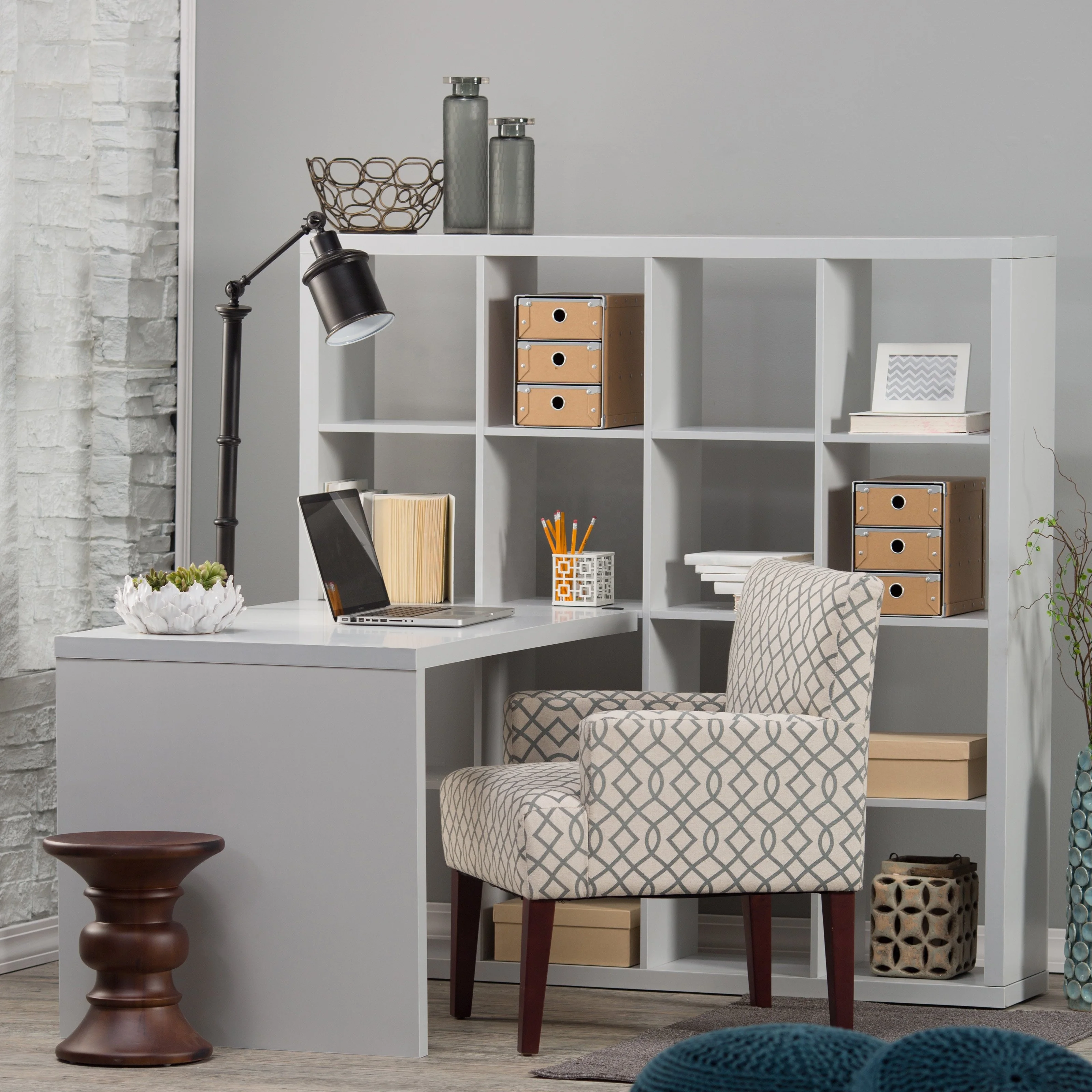 Typical European Shelves And Office Desk For 2 People Home Shelves And Office Desk
