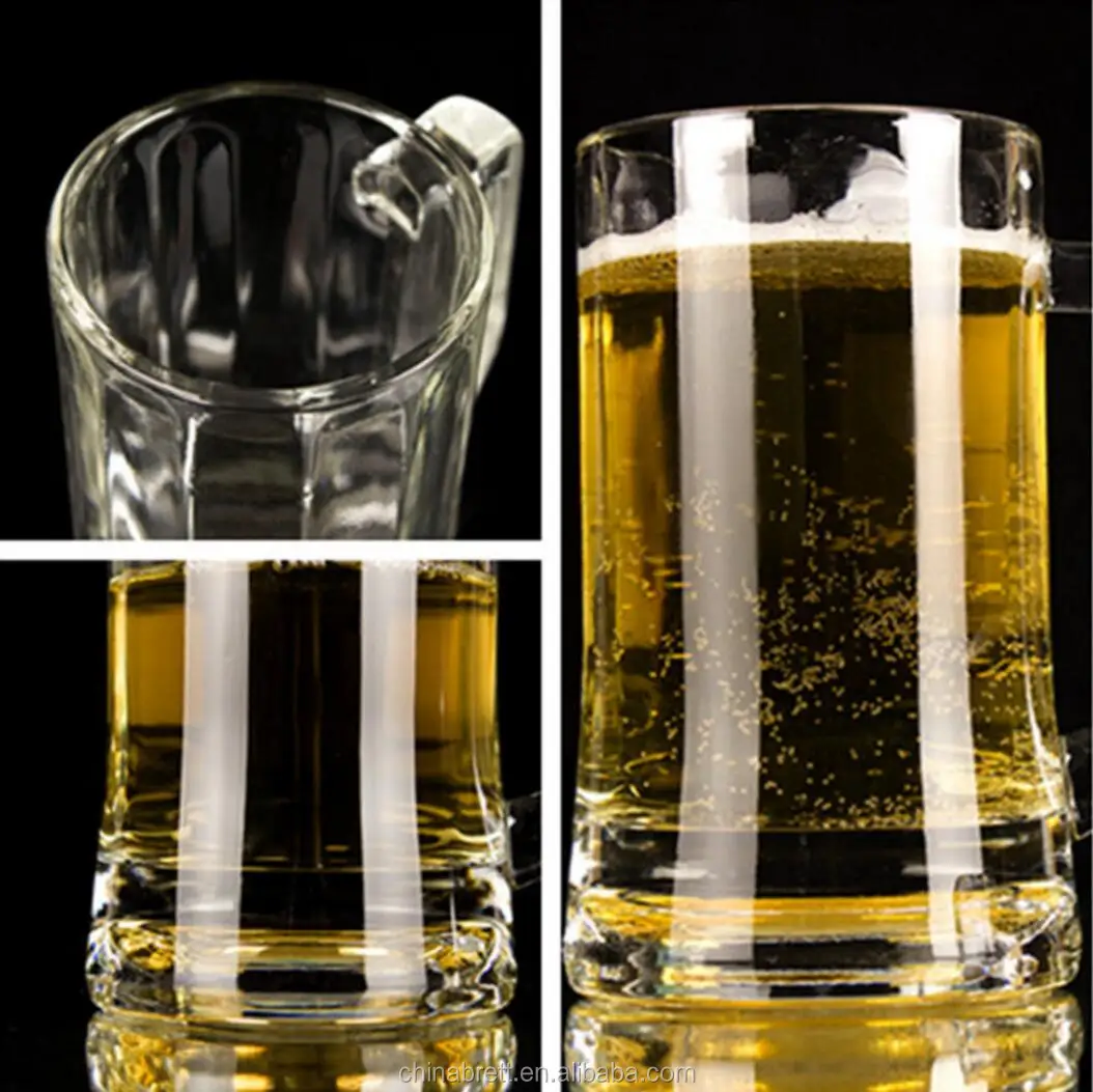 Crystal Glassware Manufacture 340ml German Beer Glass With Handle