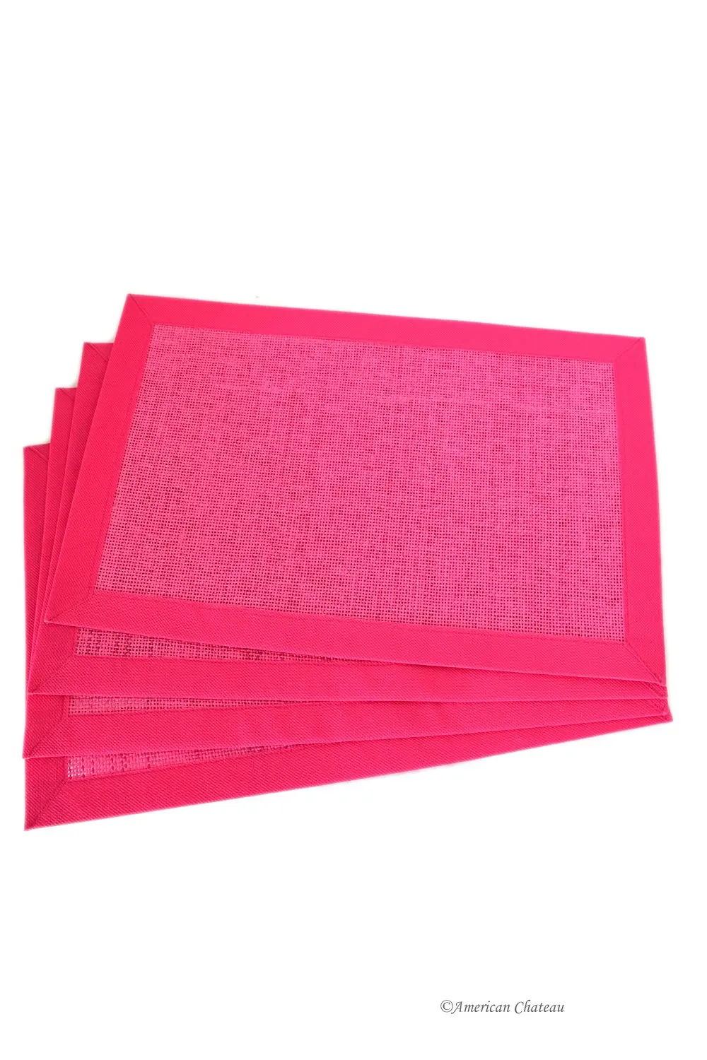 Hot Pink Pvc Placemats Find Deals On Get Quotations American Cau Set 4 Kitchen Hot Pink Woven Reusable Setting Table Placemats With Wide Border