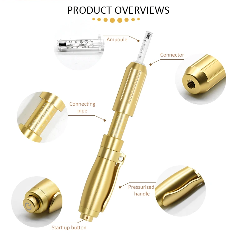 luxury 3&5 ml hyaluronic acid dermal filler serum needle-free injector pen