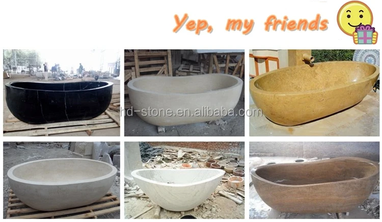 Guangxi White Marble Bathtub with Grey Veins Free Standing Bathtub
