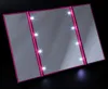 Elegant Makeup Mirror Lady Folding Portable Pocket Led makeup mirror 3 spects make up mirror with 8 Led light