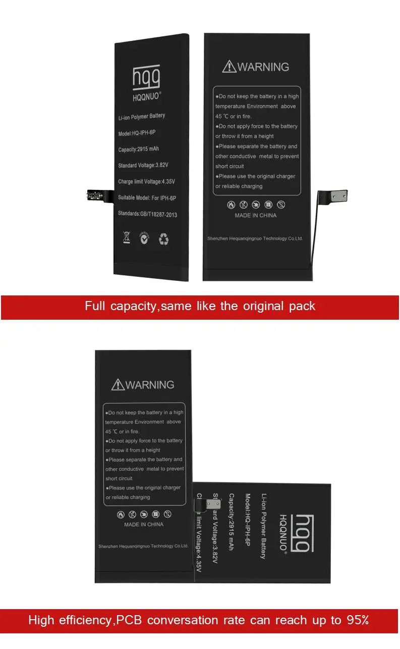Durable OEM cell phone battery with full capacity for iPhone 6 Plus battery change