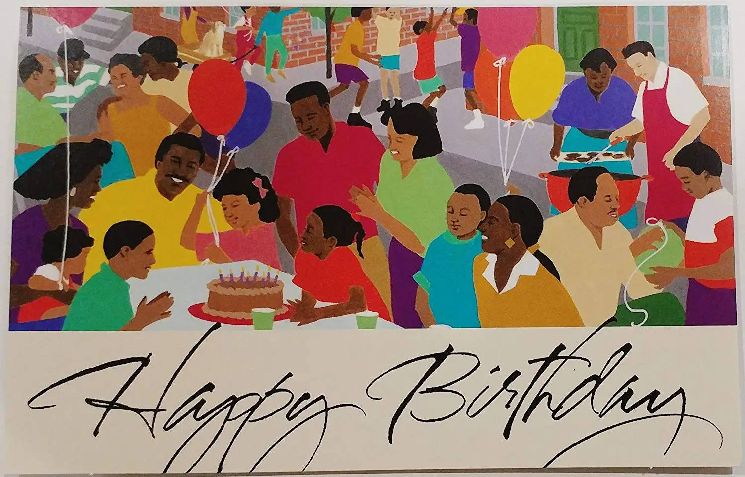 1.99. Happy Birthday Greeting Card (Black / African American) "Wishing...