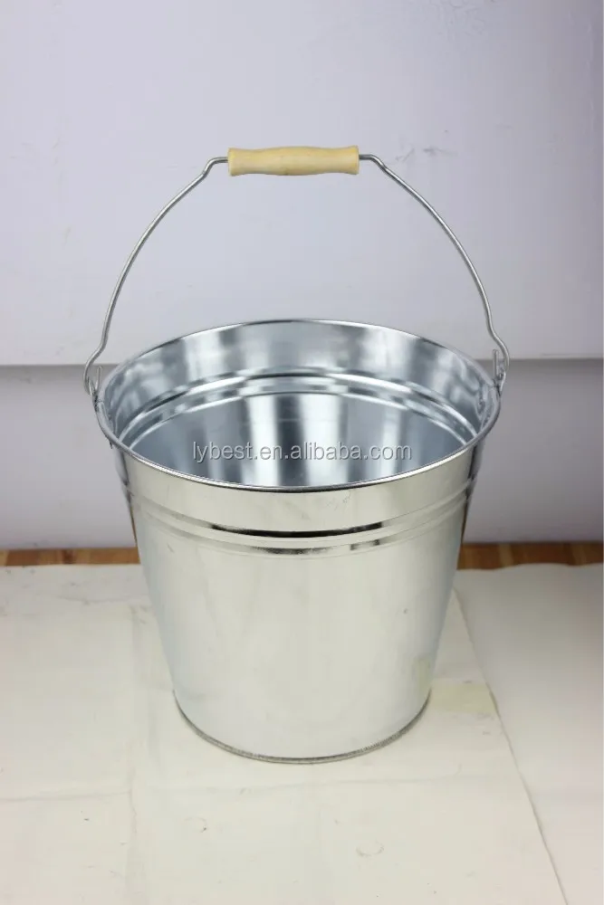10l Metal Galvanized Buckets With Wooden Handle For Us Buy 10l