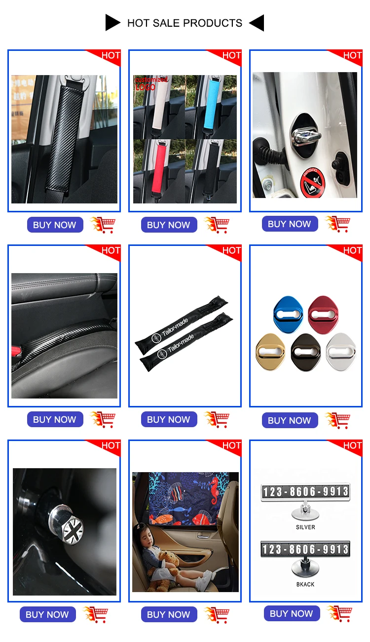 Hisport 4PCS Stainless steel Door lock Cover Car Door Striker Cover Fit Audi black Accessories