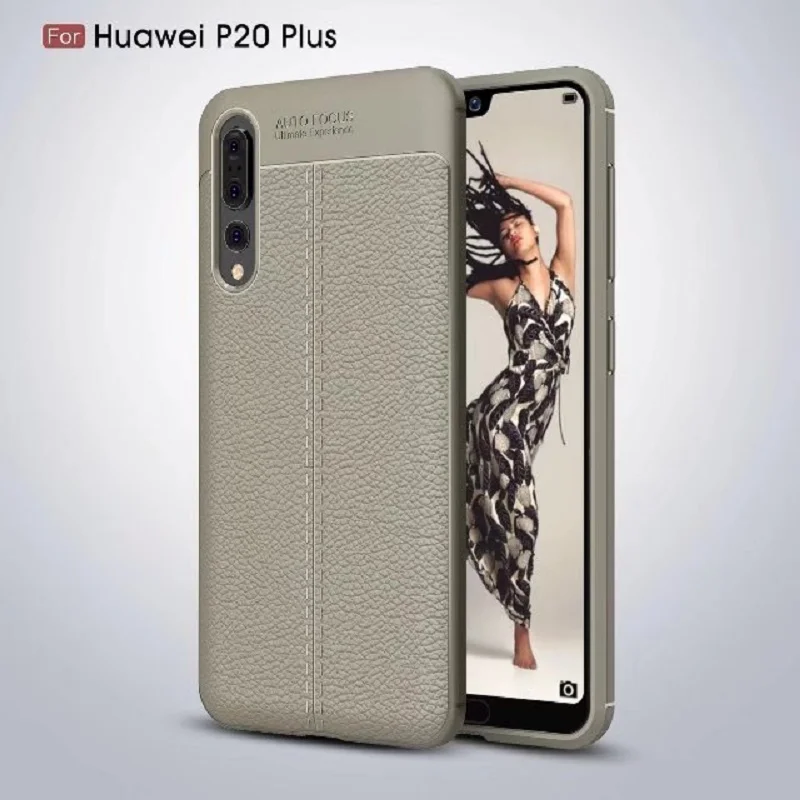 Litchi pattern Soft Tpu case For Huawei P20 Plus Cover