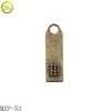 Custom brass brand logo metal puller jacket locking metal zipper slider for bags