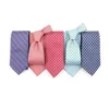 Simple Fashionable Multicolor Printed Ties Fleur De Lis Silk Logo Custom Manufacturer Tie with Logo Tipping