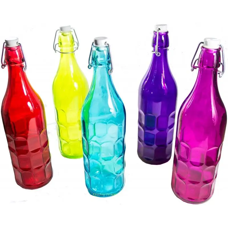1l Colored Swing Top Stopper Glass Bottle Italian Archelitro Bottle