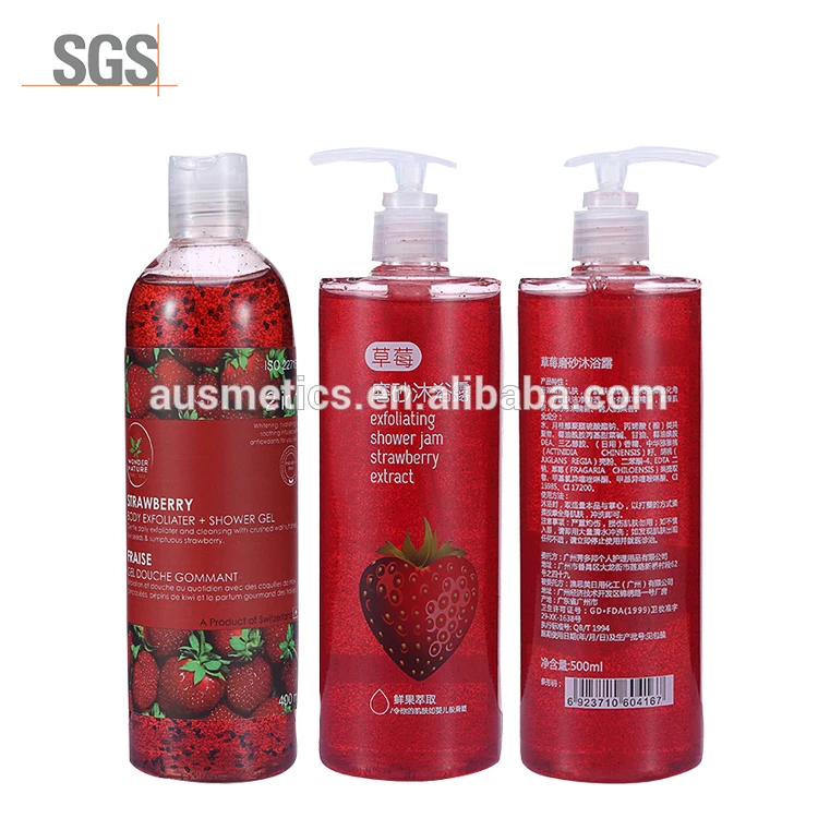 Private Label Strawberry Ingredient Skin Whitening Shower Gel