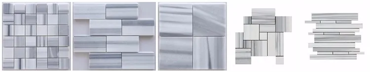 Mink Marmara Equator White Marble 4 Pieced Opus Mini Pattern Mosaic Tile