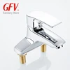 Single handle three hole brass faucet import bathroom deck mounted basin tap