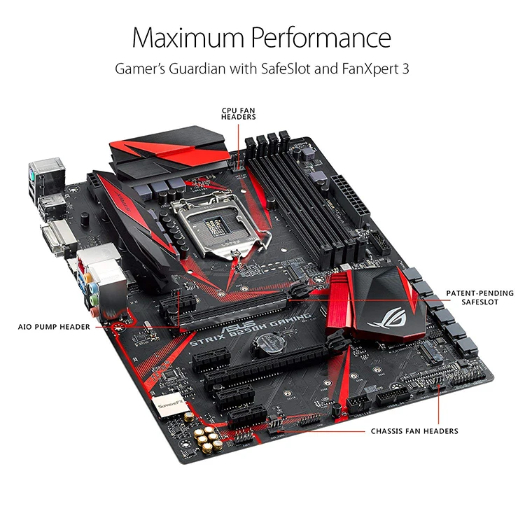 Asus High Quality Strix Rog B250h Gaming Motherboard Intel Lga 1151 64gb Ddr4 Atx Gaming