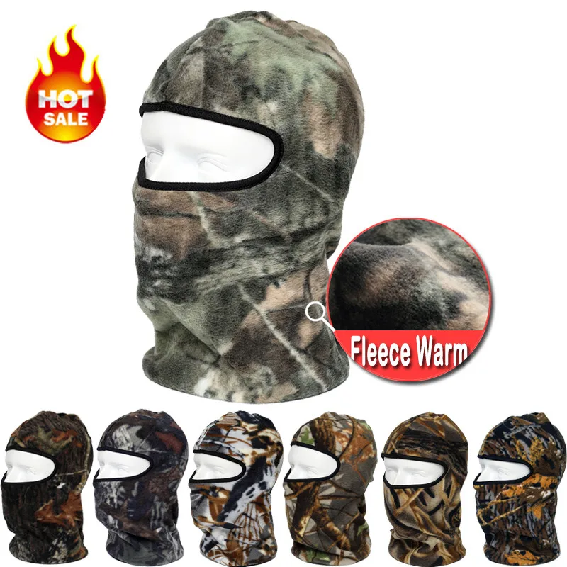 Camouflage Thermal Fleece Tactical Balaclava With Neck Warmer Cycling ...