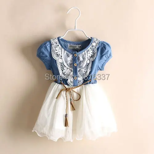 Girls Baby Kids Princess Lace Belt Tutu Denim Tulle Gown font b Fancy b font font