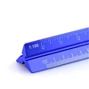 Professional Custom logo 30cm 12 inch metal laser etched aluminum triangle scale ruler for engineers