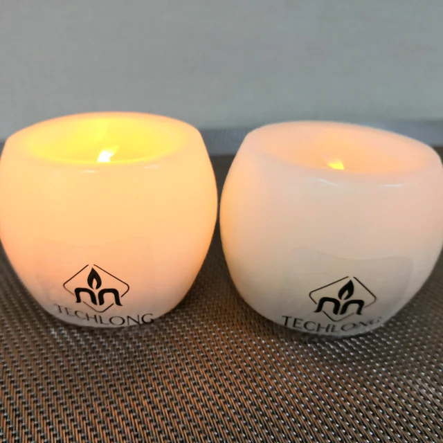 LED Flicking Flameless Votive candles with timer with Wax Tea lights CR2032 Battery